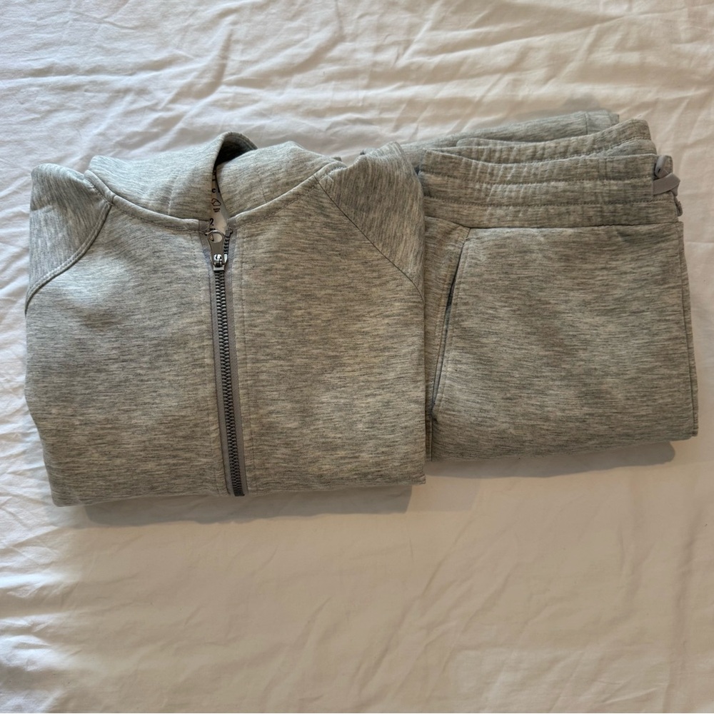 Abercrombie & Fitch Girls Matching Gray Zip Up Hoodie and Joggers Size 11/12